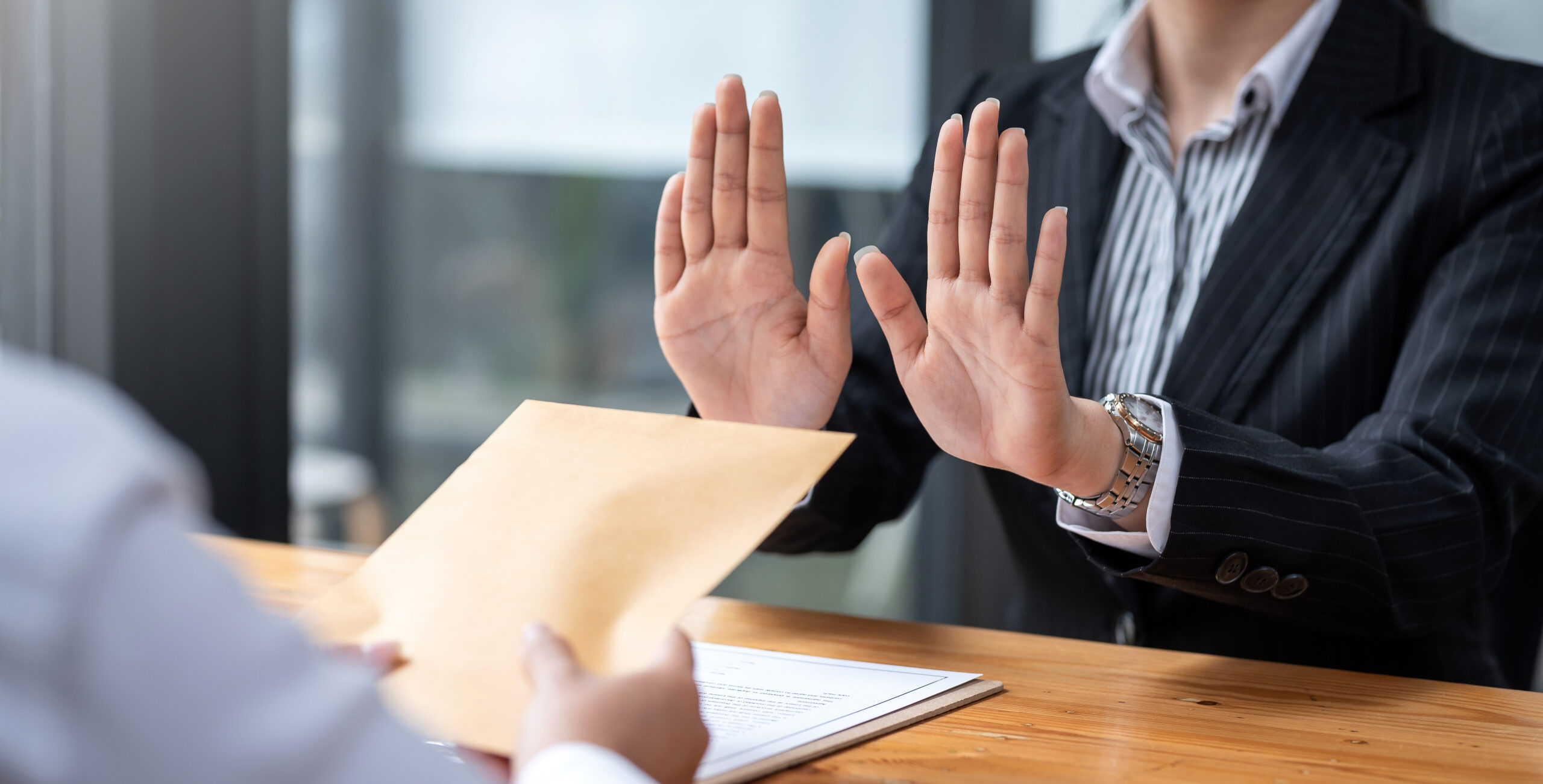 Customer saying no to a sales rep